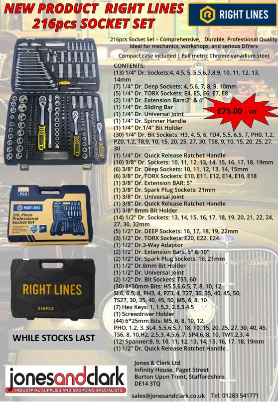 Professional Right Lines Socket Set in Carry Case